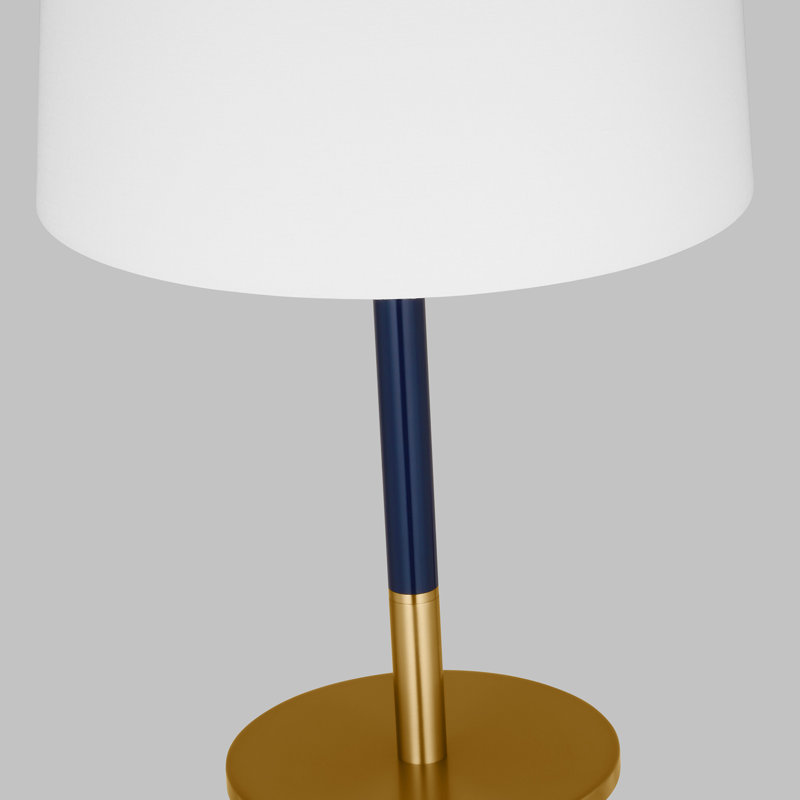 Malena Emilia Table Lamp, Burnished Brass Navy