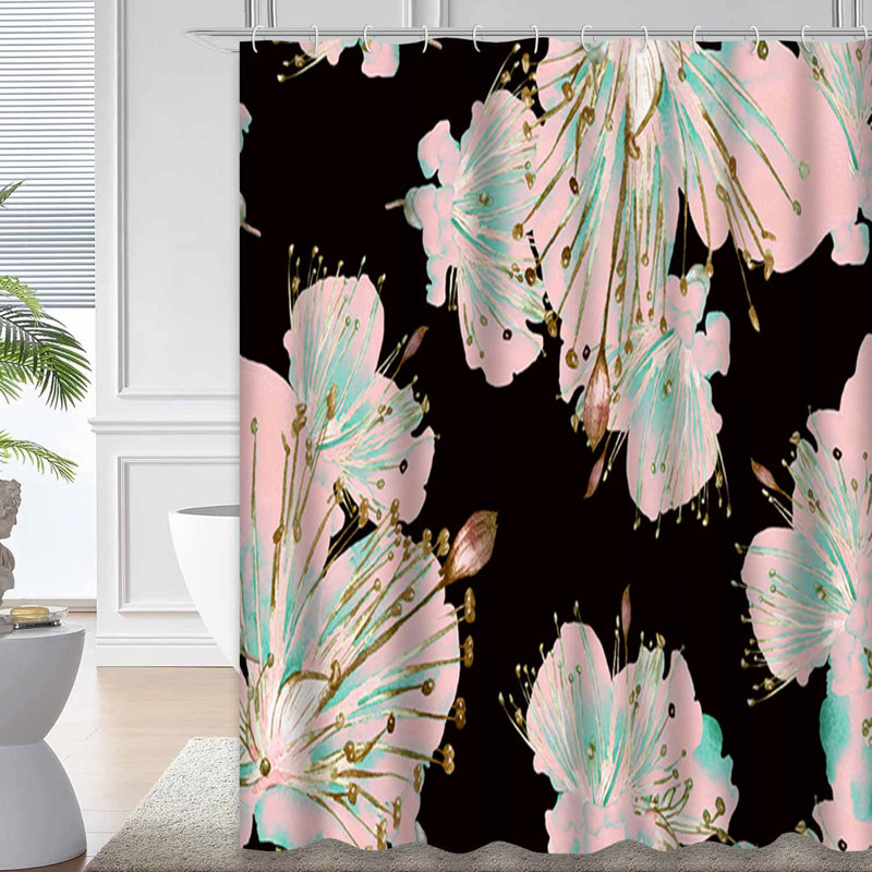 Rideau de douche Bold Abstract Floral Big Jungle, L 72 po x l 72 po