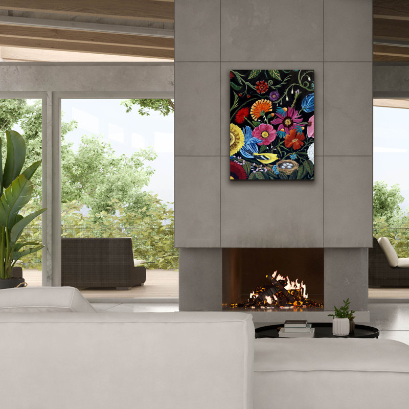 «Finch» par Catherine A Nolin, art mural sur toile, H 34 po x l 26 po x P 1,5 po