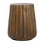 Table d'appoint d'extérieur d'intérieur - Table de bout durable de style souche d'arbre pour patio, jardin, salon, hauteur 16,61 po, finition grain de bois brun