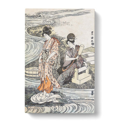 Washing Linen by Utagawa Toyokuni - Wrapped Canvas Painting