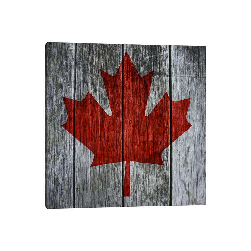 Canadian Flag Red Maple Leaf by Unknown Artist - Wrapped Canvas Print, 30.48 cm H x 30.48 cm W