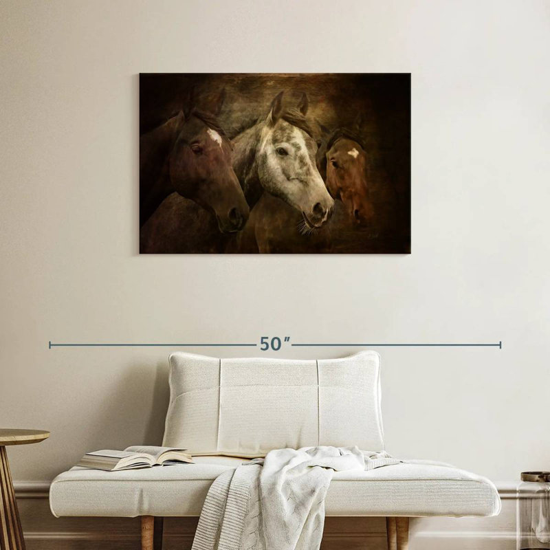 Brampt Three Horses, 24" H x 36" W