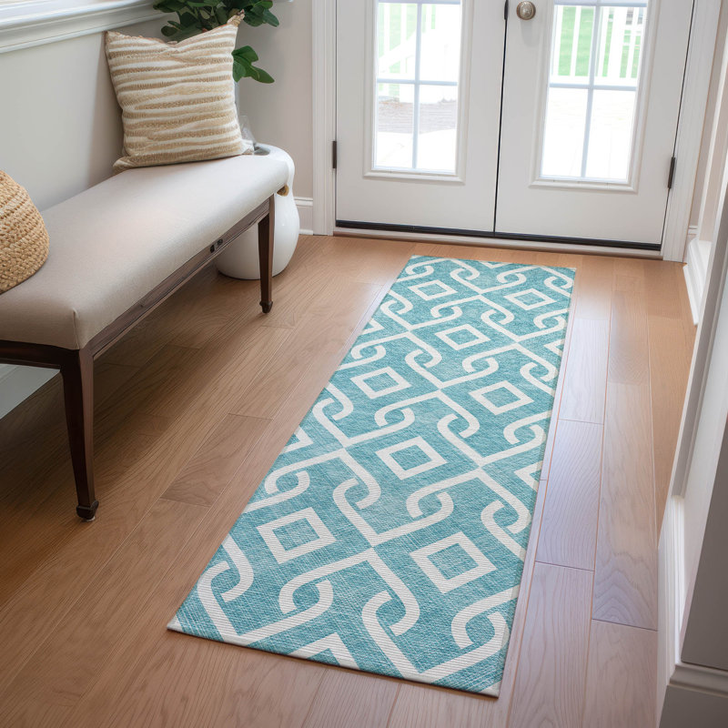 Kaylani Washable Geometric Indoor / Outdoor Rug, Runner 2'3" x 7'6"