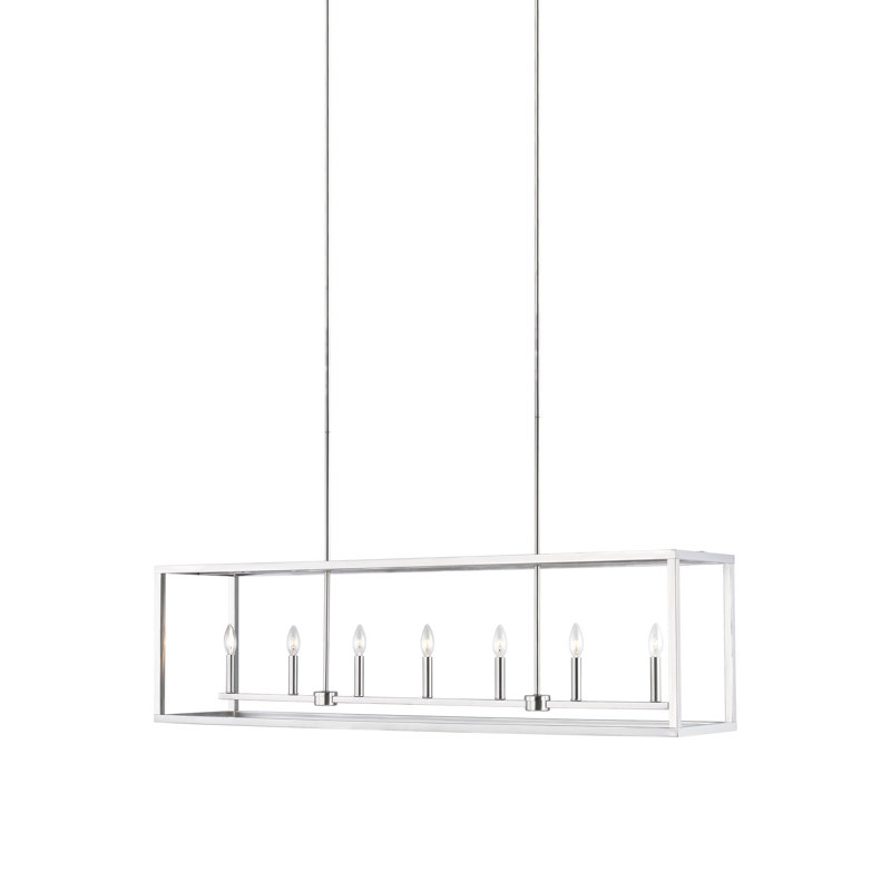 Luminaire suspendu à sept lumières Moffet Street de génération Lighting , Nickel brossé, Pas Energy Star, Non