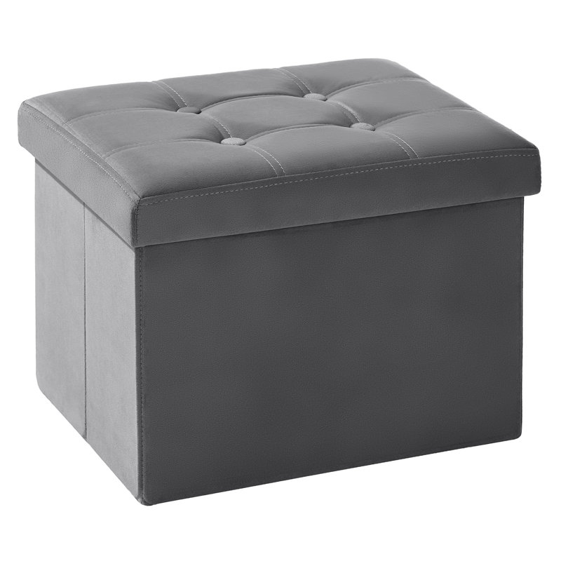 Repose-pieds pliant avec repose-pieds en velours, Gris