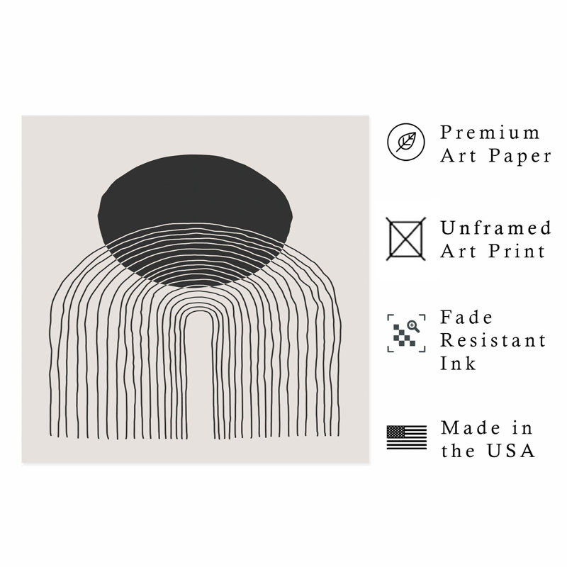 «Abstract The Sun», reproduction d'art moderne sans cadre Mid-Century, H 18 po x l 18 po