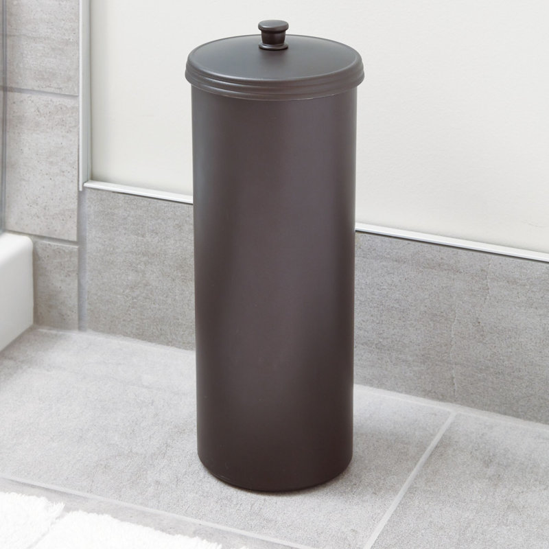Bronze Freestanding Toilet Paper Holder with Lid, 15.5"
