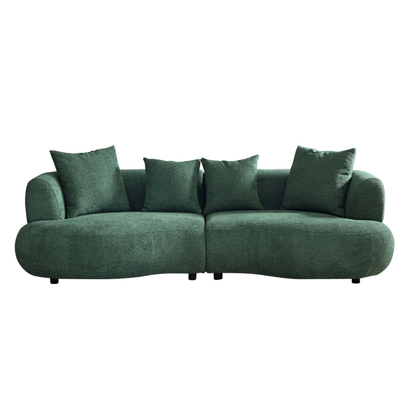 Canapé modulaire incurvé 102,36 po Mid-Century, Boucle verte