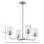Lustre 4 lumières à un niveau avec abat-jour en verre effilé transparent-69559486