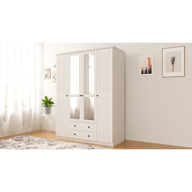 Kaylah 4 Door Manufactured Wood Wardrobe