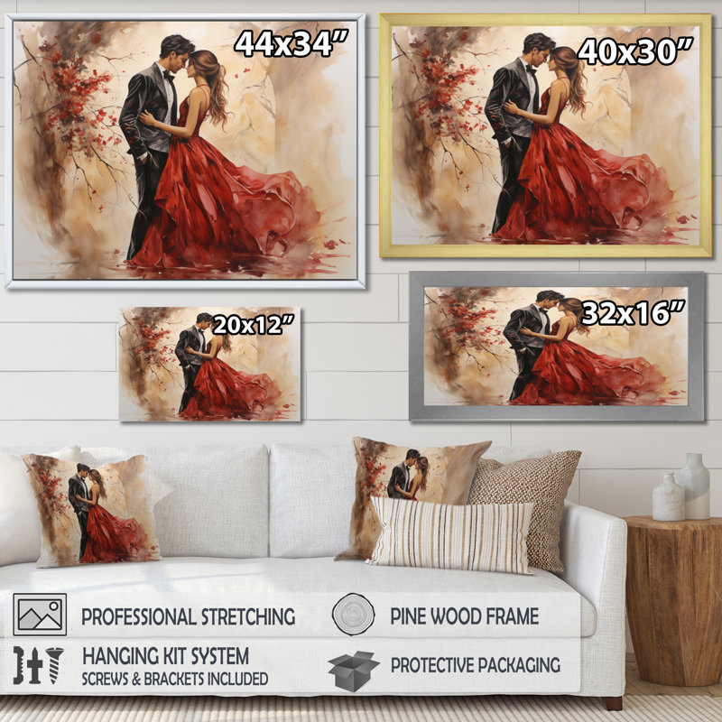 Wedding Couple Eternal Love Framed On Canvas Print, Wrapped Canvas, 34" H x 44" W x 1.5" D