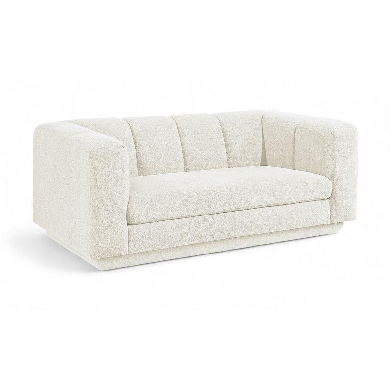 Causeuse en tissu 70,25 po Chiquita, Tissu crème