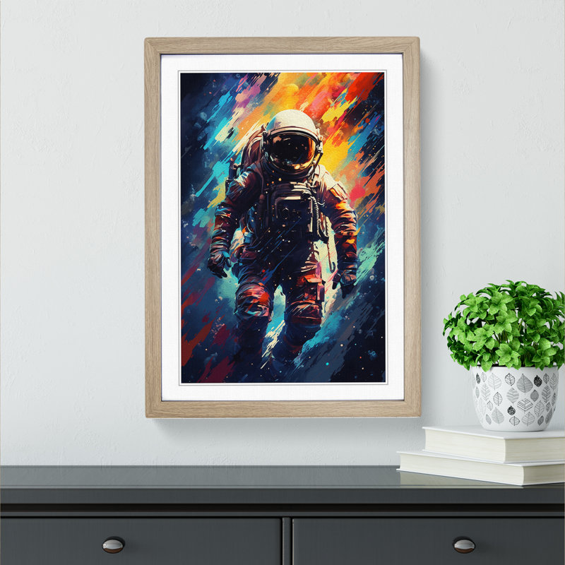 Single Picture Frame Print on Wood, Oak Framed, 34cm H x 25cm W