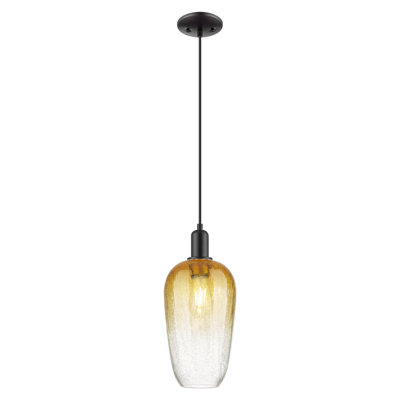 Downtown Urban - Flûte Brookhaven - Mini-luminaire suspendu à cordon 1 lumière de 7 po - Finition bronze champagne - Abat-jour opale