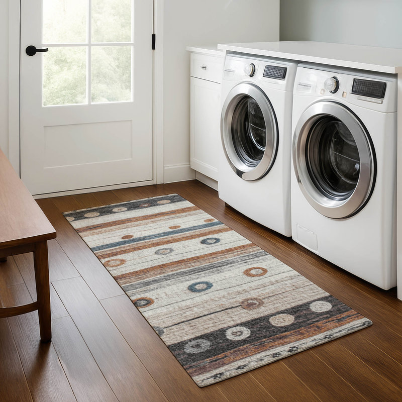 Premium Machine Washable Millbrook AMF1964 Stripes Rug, Runner 2'3" x 7'6"