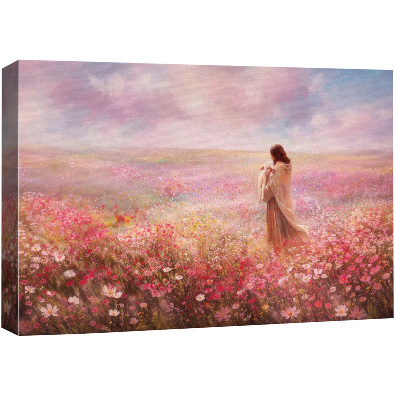 Art de champ de fleurs, images de paysage naturel, impression sur toile encadrée, H 24 po x l 36 po x P 1,5 po, Toile tendue