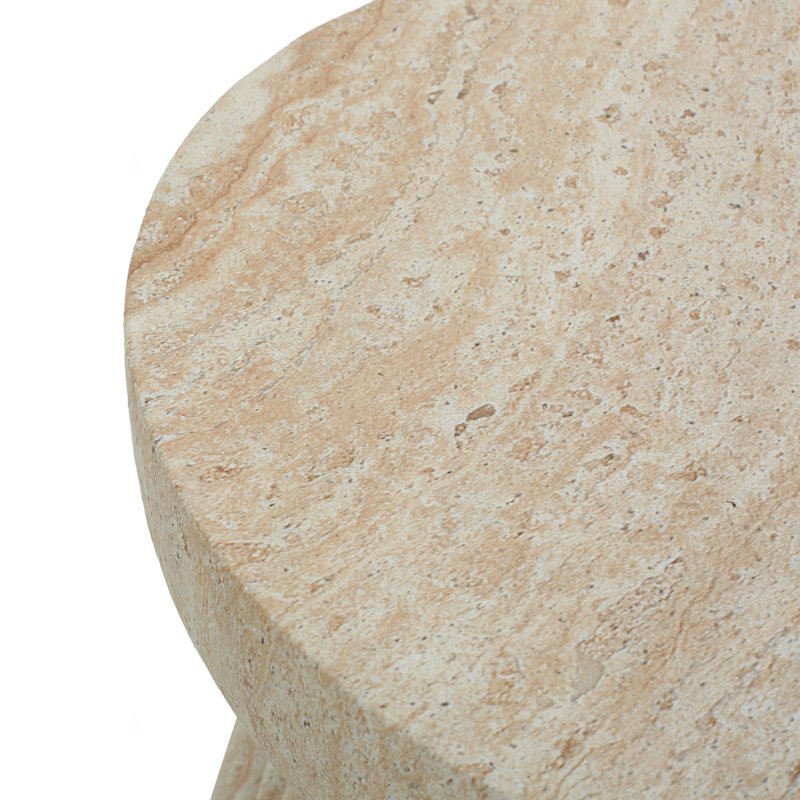 Outdoor Travertine Concrete Side Table