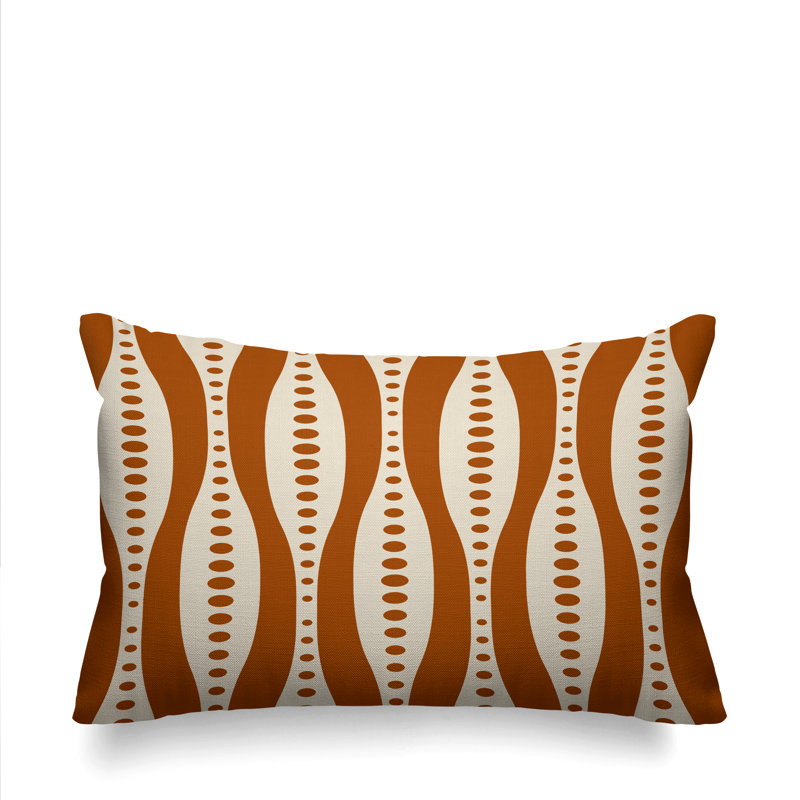Housse et insert pour oreiller rectangulaire d'extérieur Claiborn, Orange brûlé