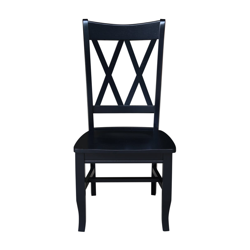 Audianna 17.3'' H Solid Wood Side Chair, Black