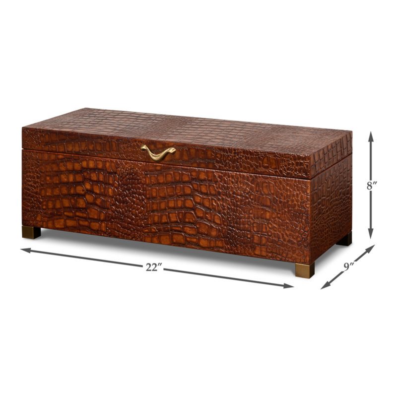 Shagreen Handmade Decorative Trunk, Brown