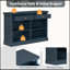 Console avec 2 tiroirs et tablettes de rangement ouvertes-705161122