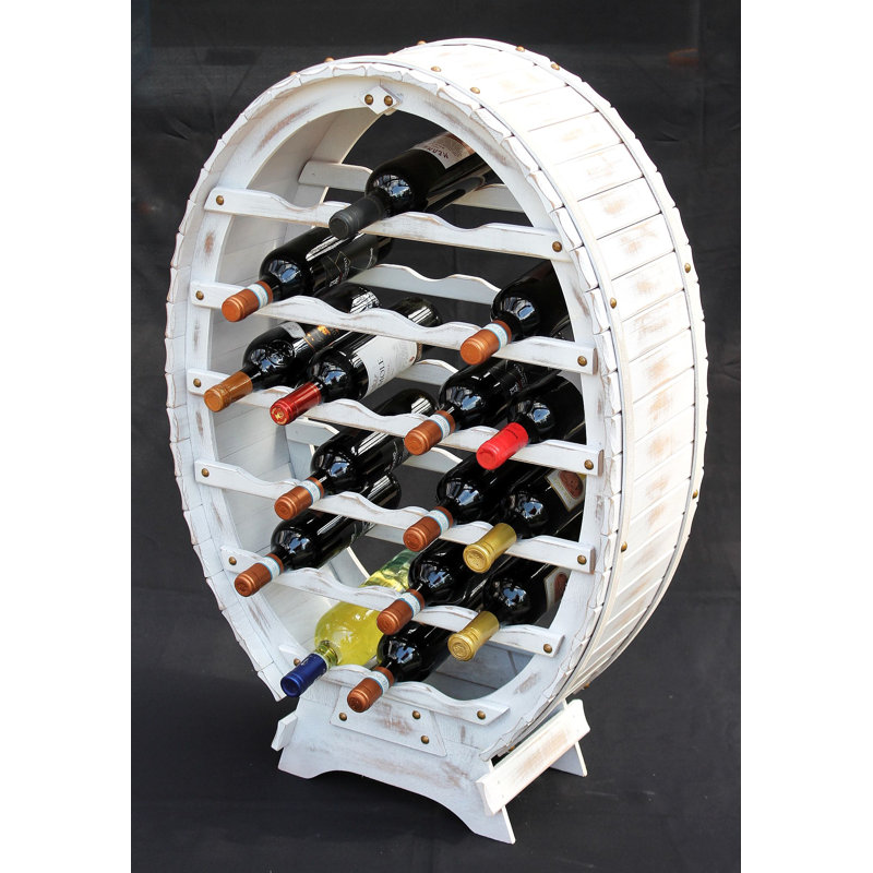 Prouty 24 Bottle Floor Wine Bottle Rack, White