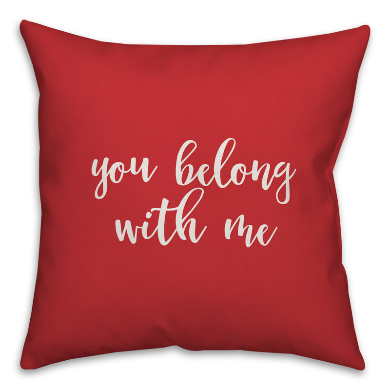  Coussin You Youong with Me, Coussin décoratif, Rouge / Blanc