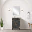 Meuble-lavabo simple en chêne noir 20 po Largeur, miroir de 18 po, comptoir en acrylique, fermeture en douceur et capacité de rangement avec plateau et compartiment