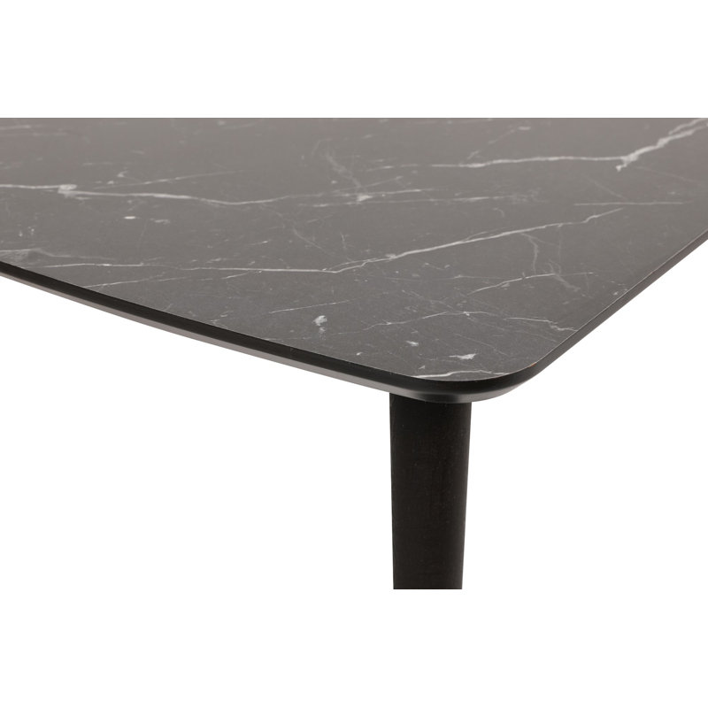 Table basse moderne et abstraite, design en marbre noir, 39,4 x 16,3 x 23,4 pouces | 100% panneau de particules enduit de mélamine, épaisseur: 0,7 pouce | Élégant et durable pour la décoration de salon contemporain