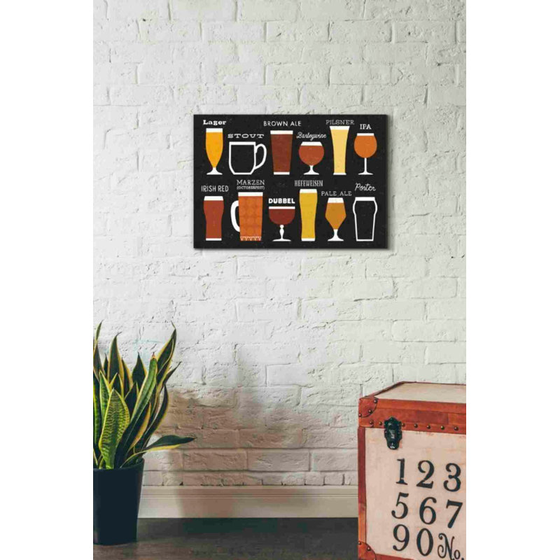 «Craft Beer List» par Michael Mullan, art mural sur toile, H 18 po x l 26 po x P 0,75 po