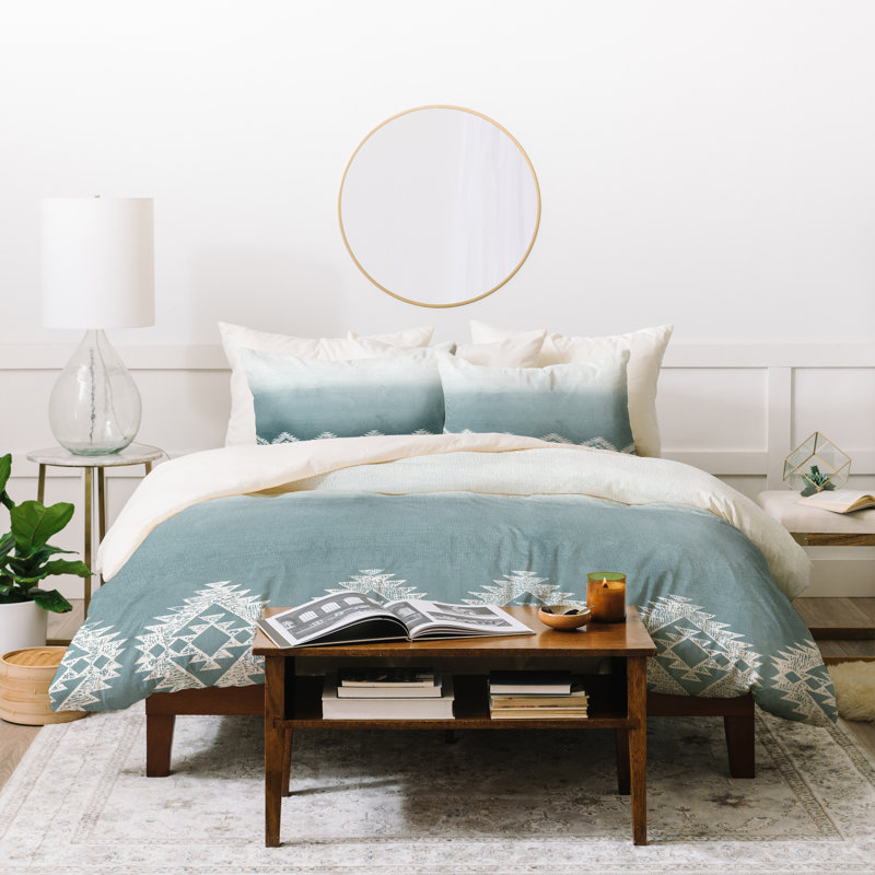 Rustic Polyester Geometric Shapes Duvet Cover, Twin/Twin XL Duvet Cover + 1 Standard Sham