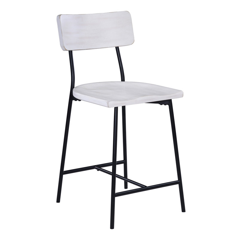 Ensemble de 1 tabouret de comptoir moderne en bois et métal Badin (table non incluse)