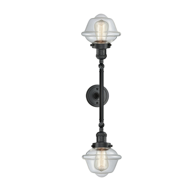 Gebhart 2 - Light Dimmable Vanity Light, 60 Watt Vintage Incandescent Bulb, Clear, Matte Black