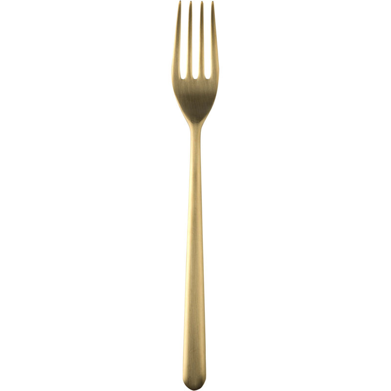 Linea Table Fork - 12 Pieces, Ice oro