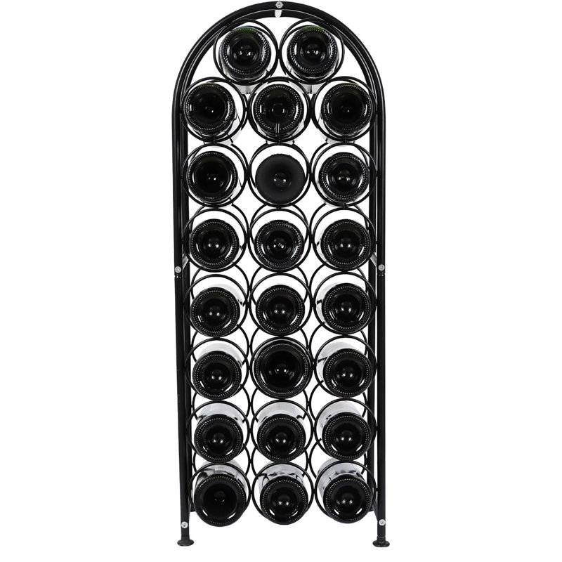 Parson 23 Bottle Floor Wine Bottle & Glass Rack in Black