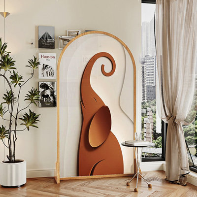 1 Panels Solid Wood Chiffon Single Panel Room Divider
