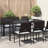 vidaXL Garden Table Brown 74.80 x 35.43 x 29.53 in Poly Rattan-1938960932-1938960937