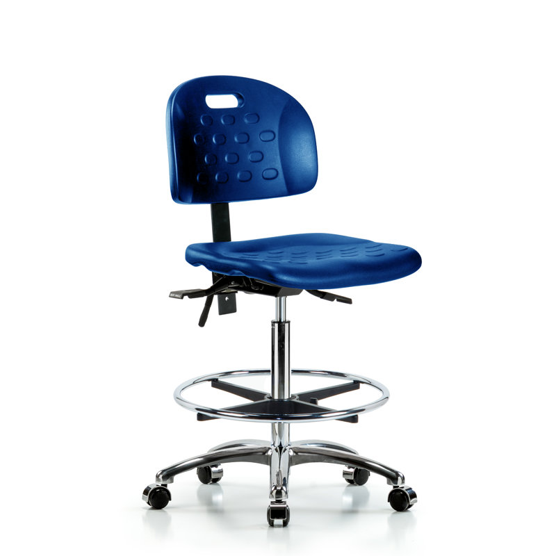 Chaise de travail ergonomique en polyuréthane, Roulettes, Sans accoudoirs