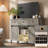 47.2" Farmhouse Buffet Cabinet with Sliding Barn Door, Rustic Sideboard with 3 Drawer & Removable Wine Rack, Gray-2016223015-2016223019