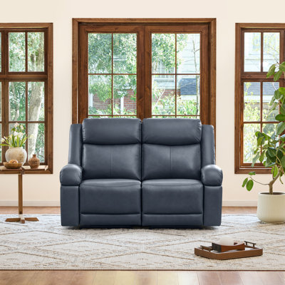 Zachery Genuine Leather Power Reclining Sofa