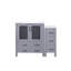 Gris foncé, 42 po W, meuble-lavabo simple, armoire latérale, comptoir en céramique blanche, structure en bois massif, fermeture en douceur, cinq tiroirs intérieurs, grande capacité de rangement, Scratch, comptoir de meuble-lavabo, pré-percé,-130836797