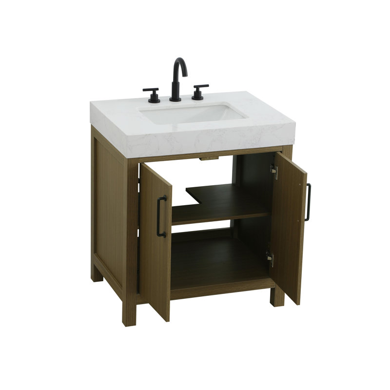 Meuble-lavabo simple 30 po_Traditional_VF60630, Brun châtaigne
