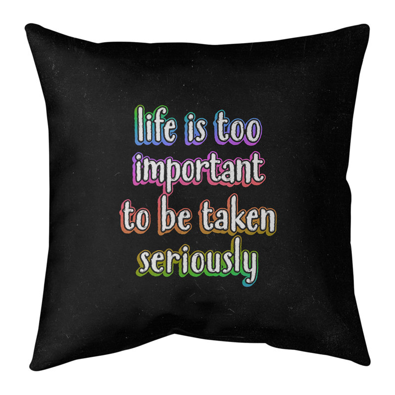 Coussin Life & Levity, Arc-en-ciel, 20 po x 20 po, Polyester/ Bourre en polyester