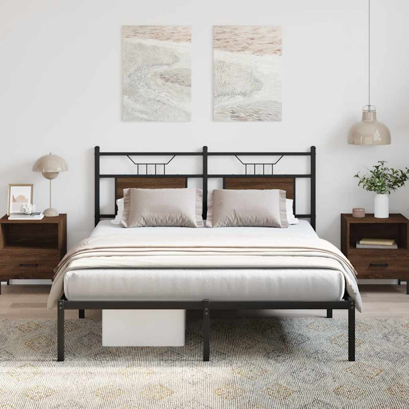 Bed Frame Without Mattress Engineered Wood, Kingsize (5'), Brown Oak