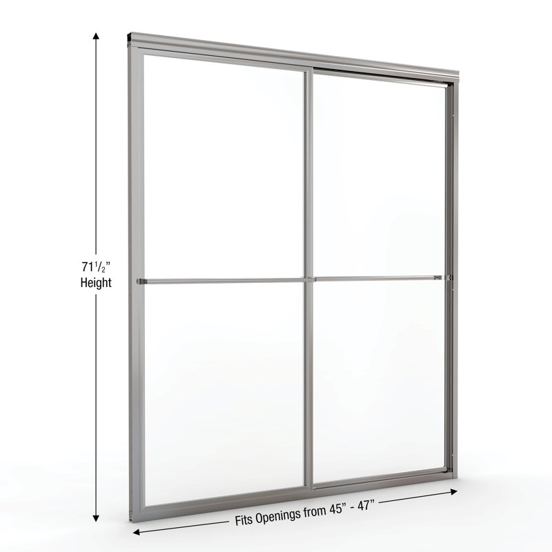 Porte de douche sans cadre Deluxe H 71,5 "Deluxe, argent, AquaGlideXP transparent