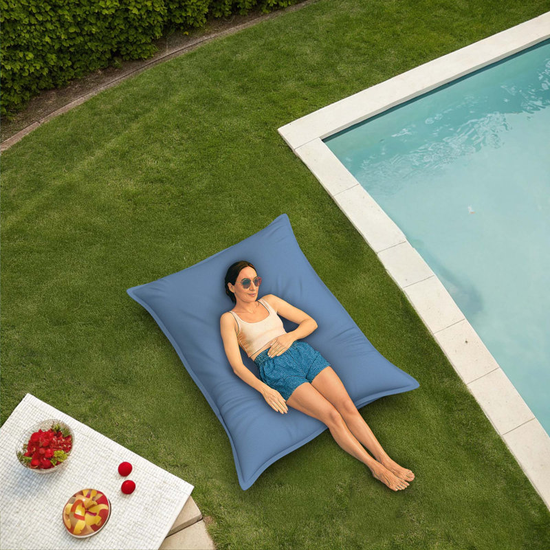 Outdoor Bean Bag Bed Lounger Cover (Bag Only), Sky Blue Polyester, 30.5cm H x 149.9cm W x 200.7cm D