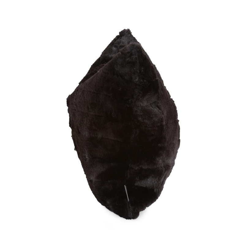 Coussin 14 x 22 Angora , Polyuréthane, Ébène