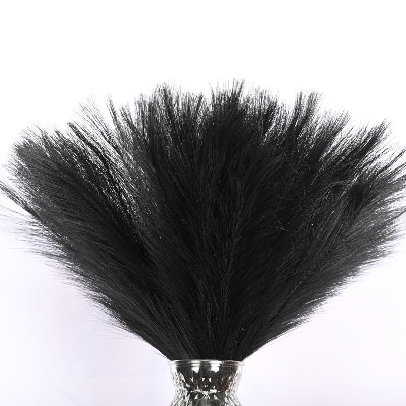 Faux arrangement de tiges d'herbe de pampa, Noir