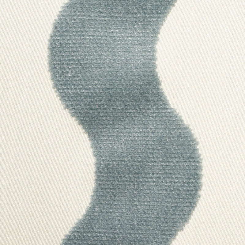 Tissu en velours Schumacher x Miles Redd The Wave, Ciel